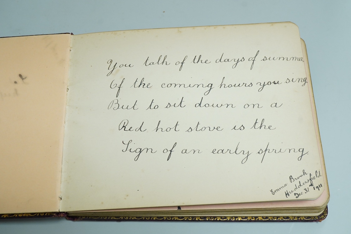 A 19th-century hand inscribed recipe book, various diaries and autograph books from the 19th/20th century, Provenance- Bickersteth family